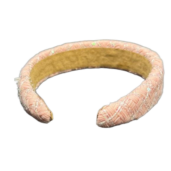Tweed Sequin Padded Headband - Pink - NWT - Picture 3 of 5